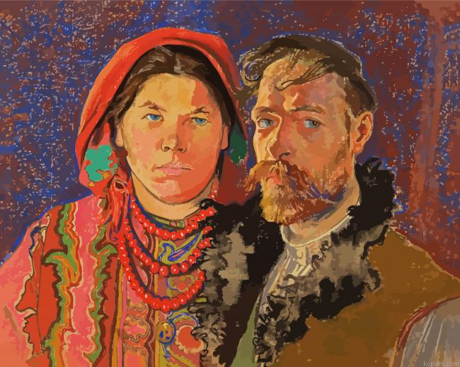 Self Portrait With Wife Wyspianski Paint By Numbers.png