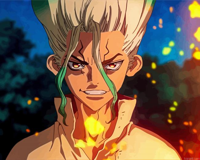 Senku Ishigami Dr Stone Animation Paint By Numbers