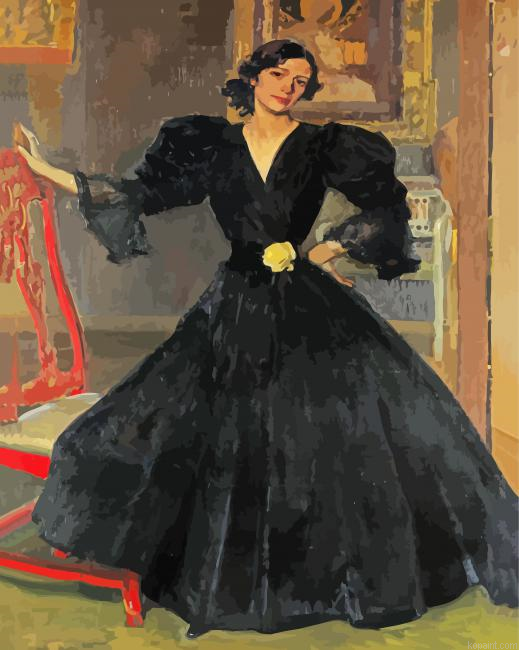 Senora De Sorolla In Black By Sorolla Paint By Numbers.png