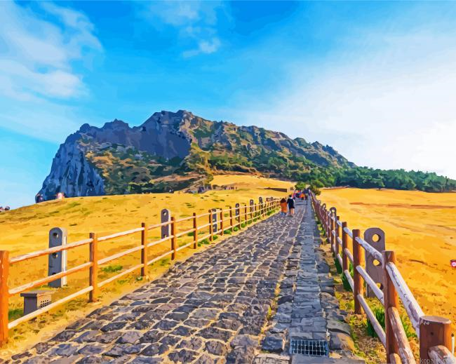 Seongsan Ilchulbong Jeju South Korea Painting By Numberss.png