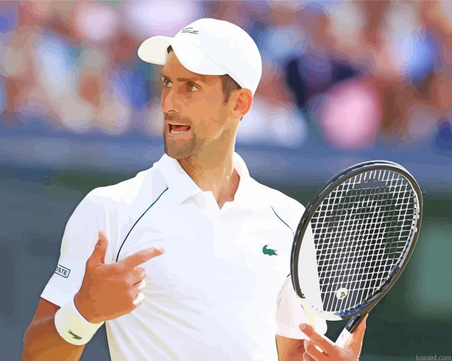 Serbian Tennis Player Novak Djokovic Painting By Numberss.png