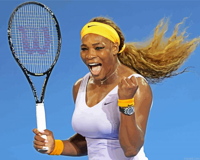 Serena Williams Tennis Player Painting By Numberss.png