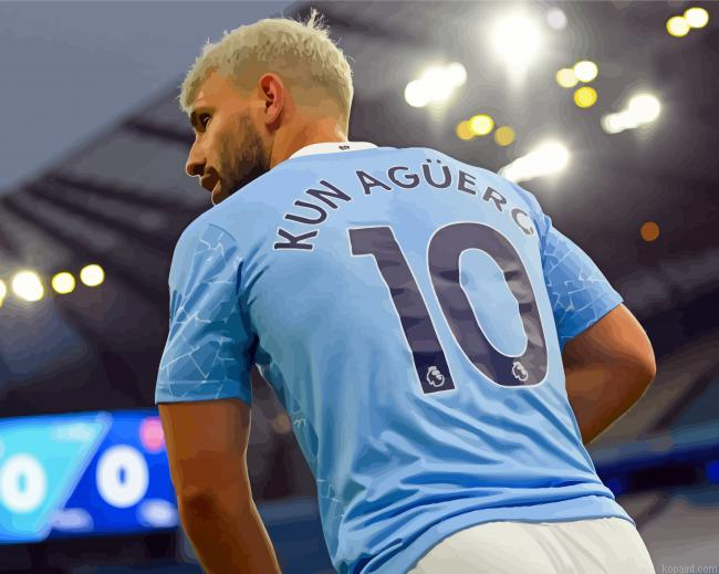 Sergio Aguero In The Stadium Painting By Numberss.png
