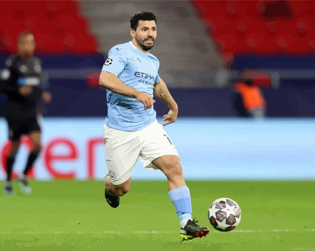 Sergio Aguero Manchester City Player Painting By Numberss.png