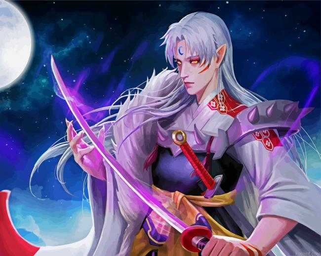 Sesshomaru Inuyasha Anime Paint By Numbers.png