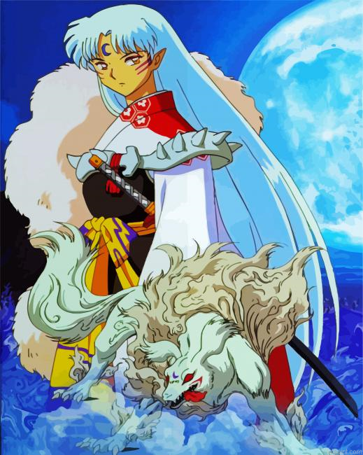Sesshomaru Anime Boy Paint By Numbers.png