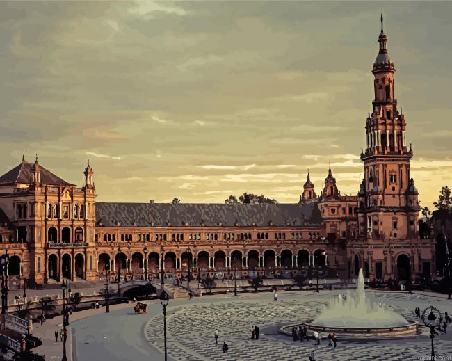 Sevilla Building In Spain Paint By Numbers