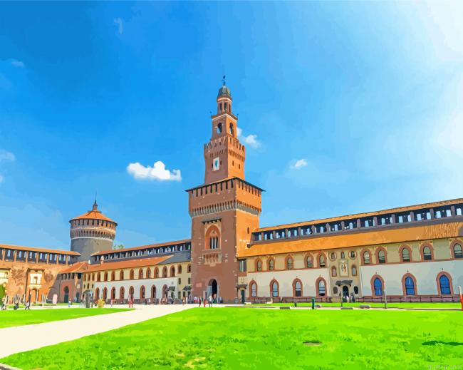 Sforzers Castle Milan Painting By Numberss.png