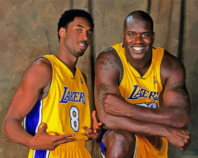 Shaquille O Neal And Kobe Bryant Lakers Painting By Numberss.png