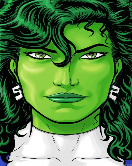 She Hulk Hero Painting By Numberss.png