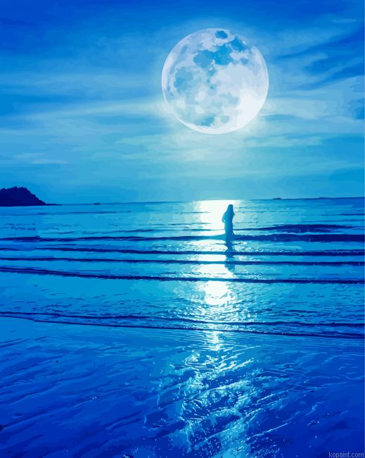 Shining Moon And Water Paint By Numbers