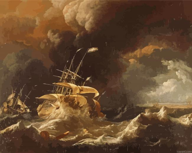 Ship In Storms Artwork Painting By Numberss.png