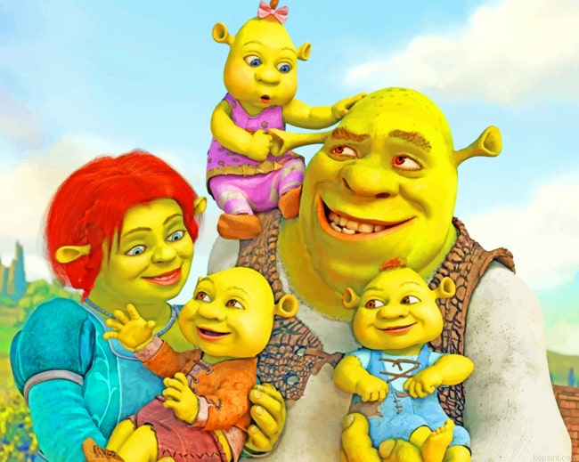 Shrek And His Family Painting By Numberss.png