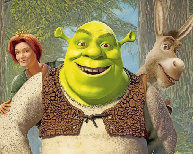 Shrek Donkey And Fiona Painting By Numberss.png