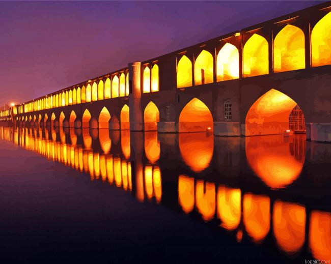 Si O Se Pol Iranian Bridge Night Painting By Numberss.png