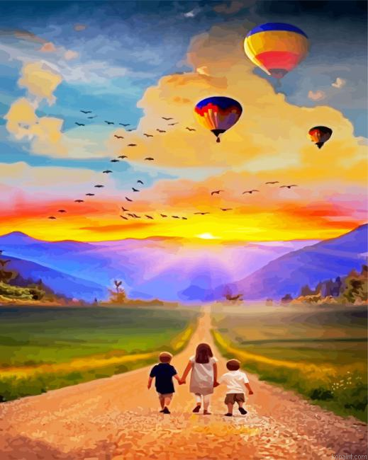 Siblings Love Art Painting By Numberss.png