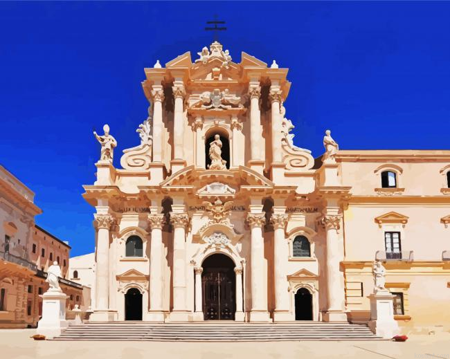 Sicilia Cathedral Of Syracuse Painting By Numberss.png