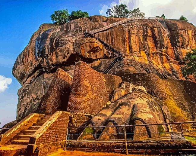 Sigiriya Rock Lion Paw Painting By Numberss.png