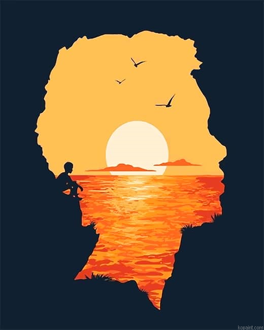 Silhouette Man Sunset New Painting By Numberss.png