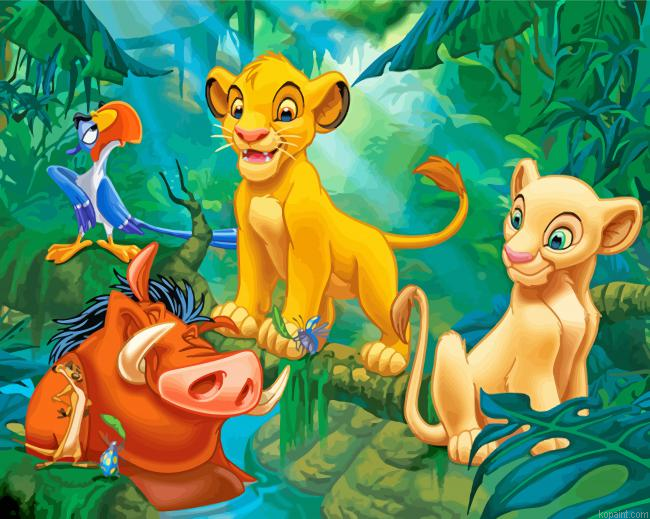 Simba Nala Timon Pumbaa Painting By Numberss.png