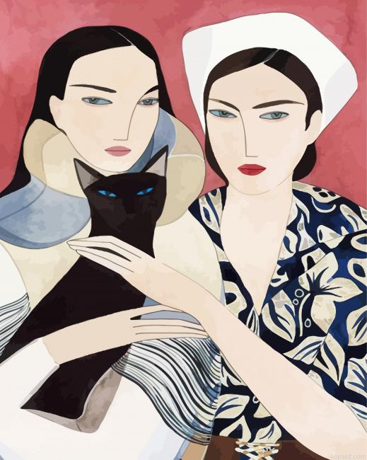 Sisters Art Painting By Numberss.png