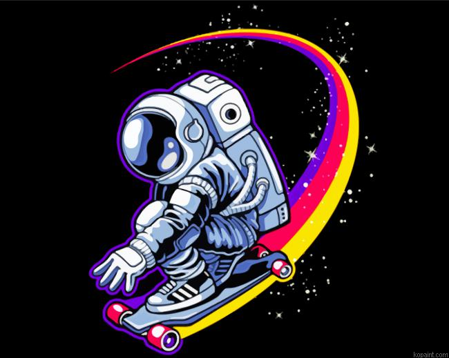 Skateboarder Astronaut Painting By Numberss.png