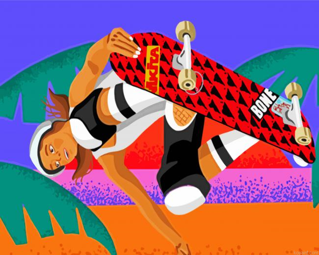 Skateboarder Girl Painting By Numberss.png