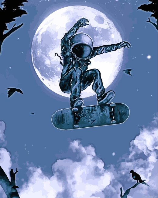 Skater Astronaut Painting By Numberss.png