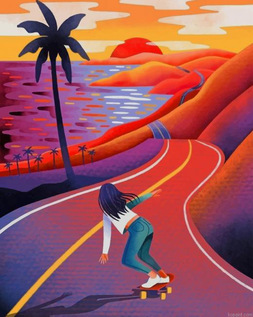 Skater Girl New Painting By Numberss.png