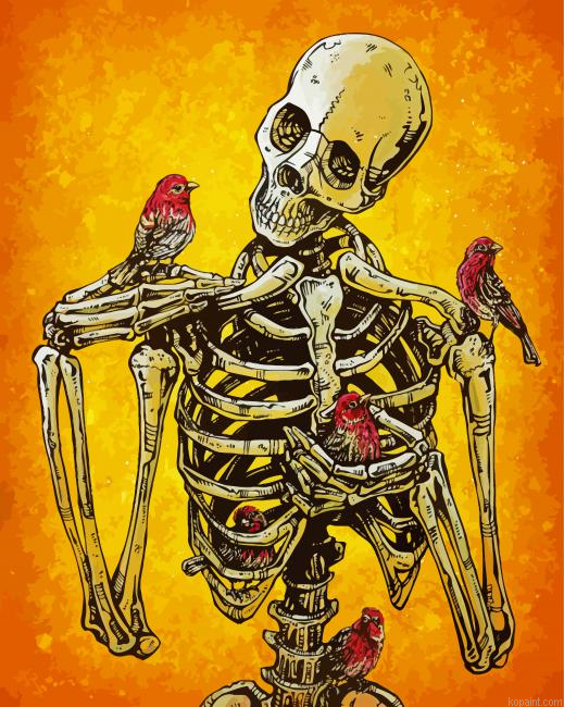 Skeleton And Birds Painting By Numberss.png