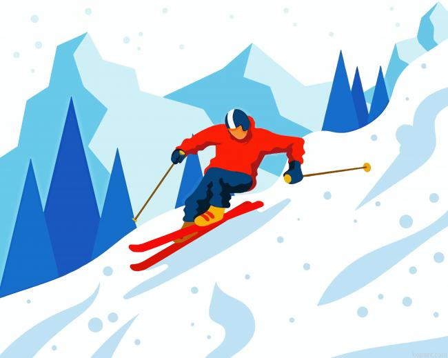 Skier Illustration Painting By Numberss.png