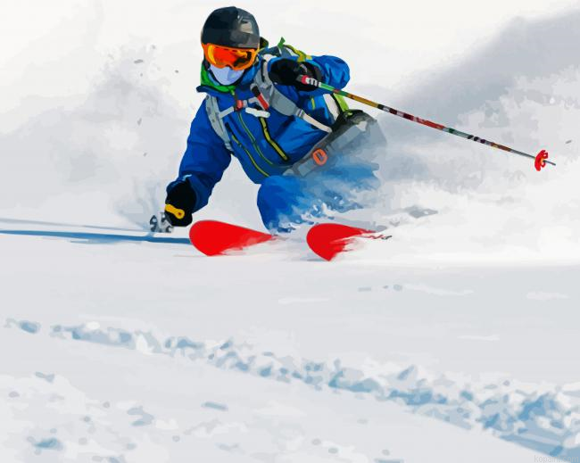 Skier Man Sport Painting By Numberss.png