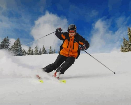 Skiing Man Snow Painting By Numberss.png