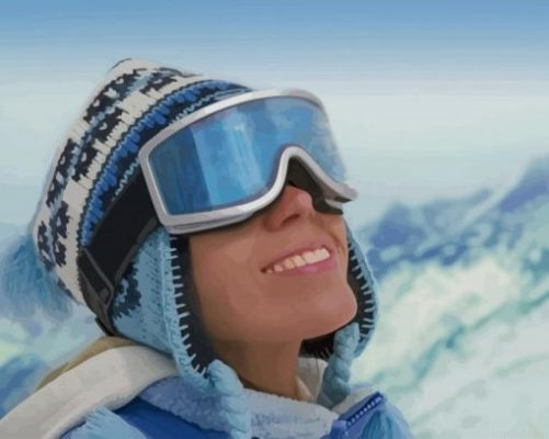 Skiing Woman With Glasses Painting By Numberss.png