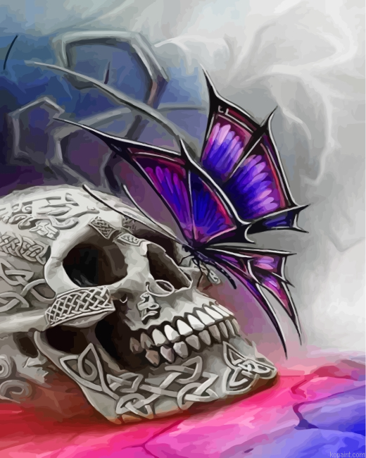 Skull Butterfly Painting By Numberss.png