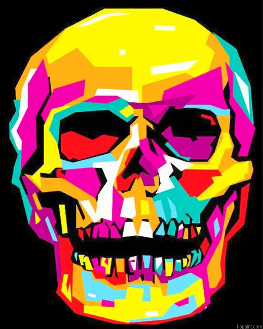 Skull Pop Art Painting By Numberss.png