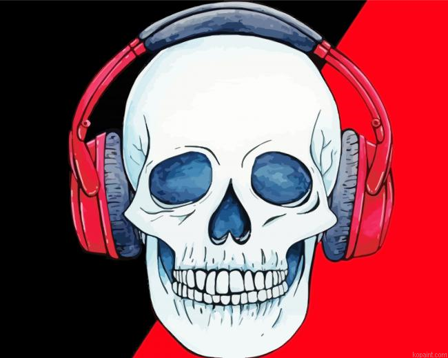 Skull With Headphone Paint By Numbers