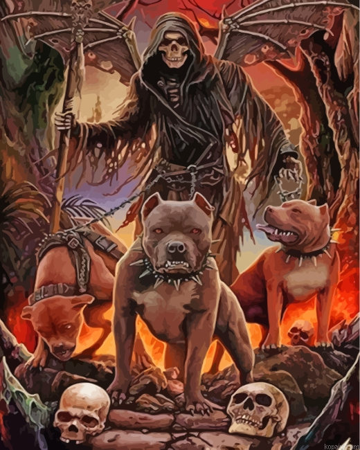 Skulls And Dogs Painting By Numberss.png