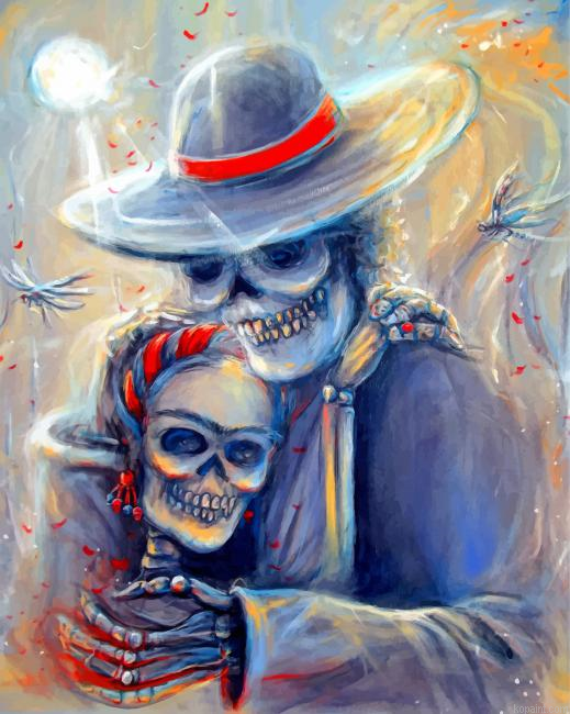 Skulls Art Painting By Numberss.png