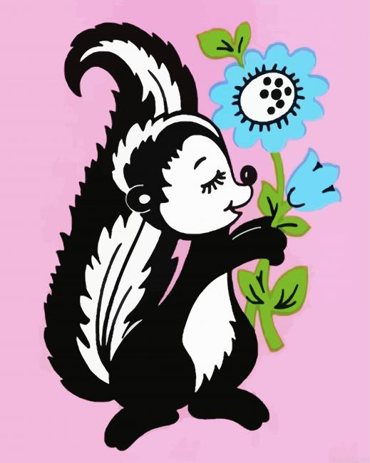 Skunk Animal Art Painting By Numberss.png
