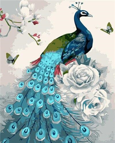 Sky Blue Peacock Birds Painting By Numberss.png