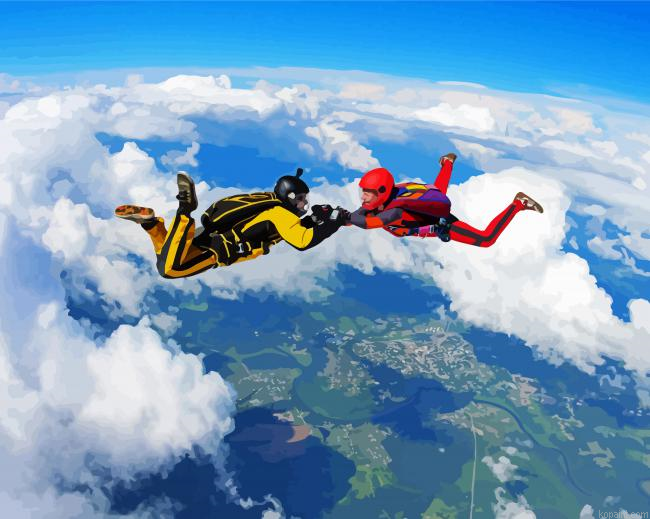Skydiving Illustration Paint By Numbers