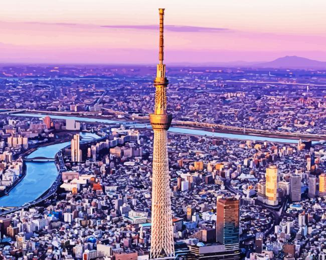 Skytree Tower Paint By Numbers