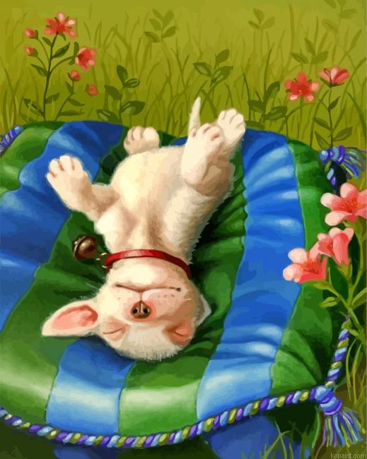 Sleepy Puppy Paint By Numbers