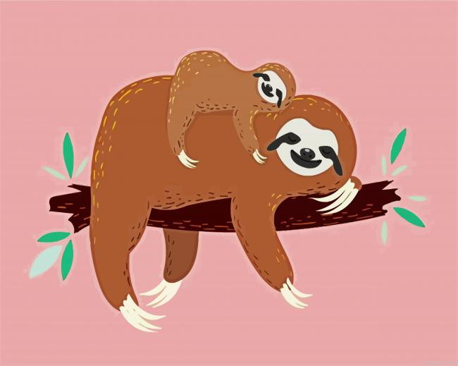Sloth And Mom Paint By Numbers.png