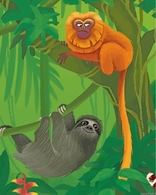 Sloth And Monkey Painting By Numberss.png