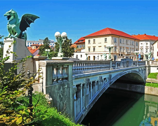 Slovenia Dragon Bridge Paint By Numbers