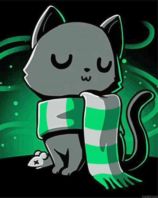 Slytherin Kitty Painting By Numberss.png