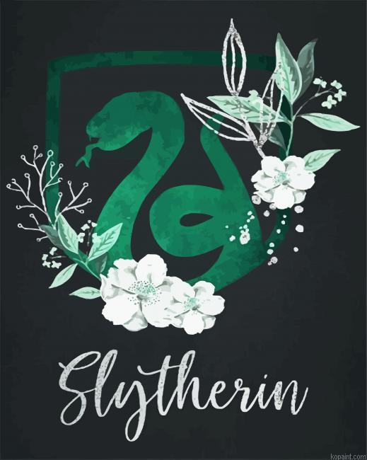 Slytherin Of Hogwarts School Painting By Numberss.png