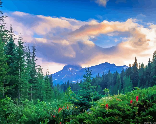 Smokey Mountains And Sky Paint By Numbers